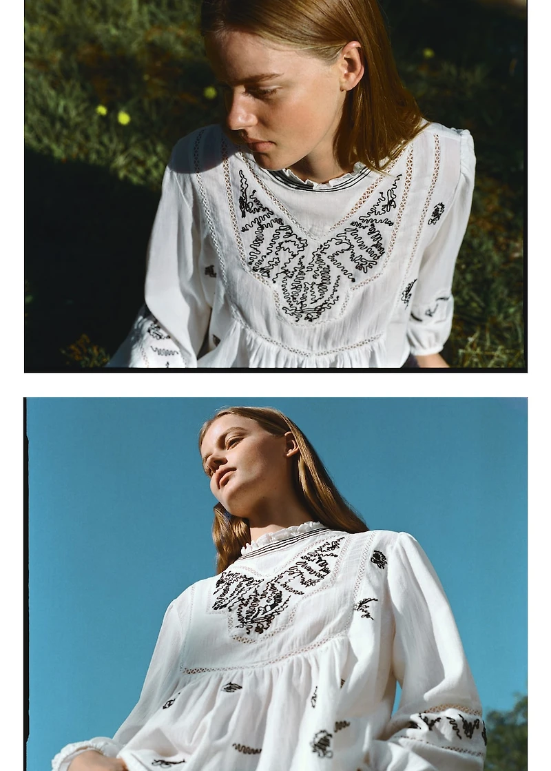 Cotton embroidered blouse
