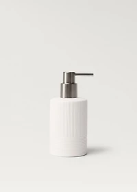 Stoneware soap dispenser with relief