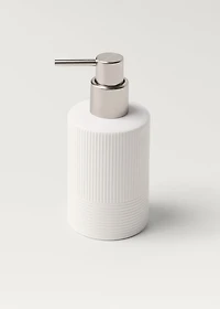 Stoneware soap dispenser with relief