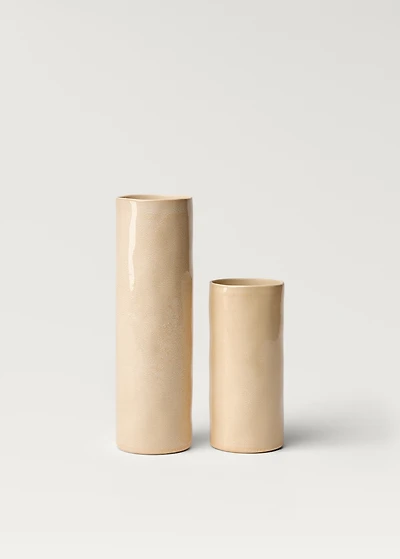 Stoneware cylindrical vase 30cm