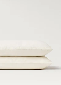 Two textured cotton percale pillowcases 50x75 cm