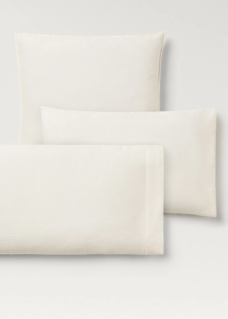 Two textured cotton percale pillowcases 50x75 cm