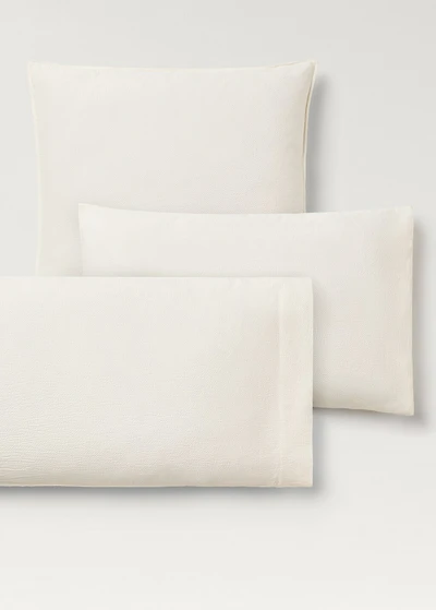 Two textured cotton percale pillowcases 50x75 cm