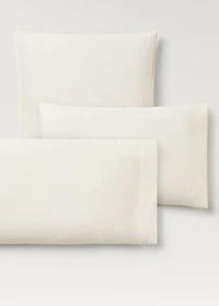 Two textured cotton percale pillowcases 50x75 cm