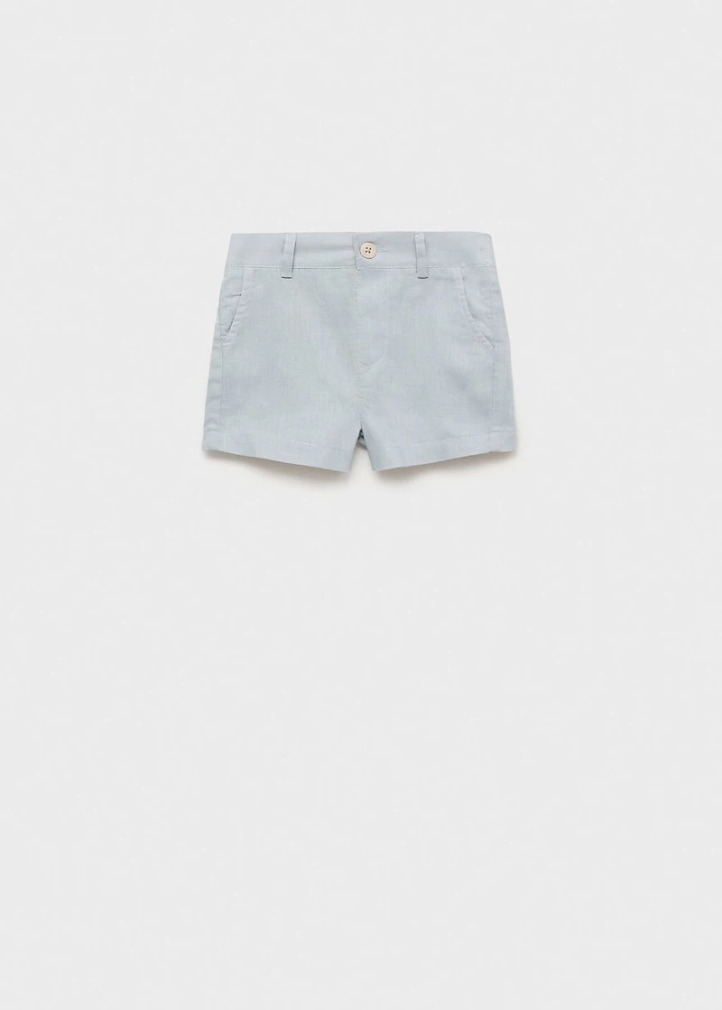 Linen-blend Bermuda shorts