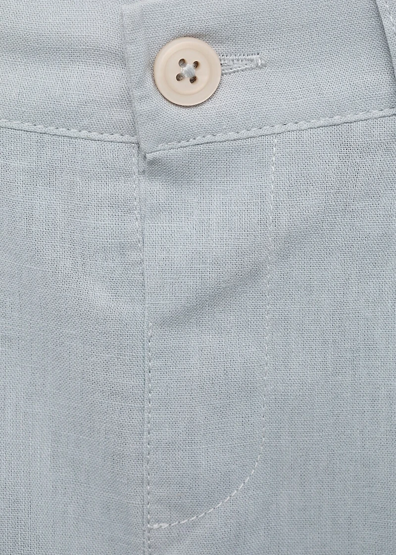 Linen-blend Bermuda shorts