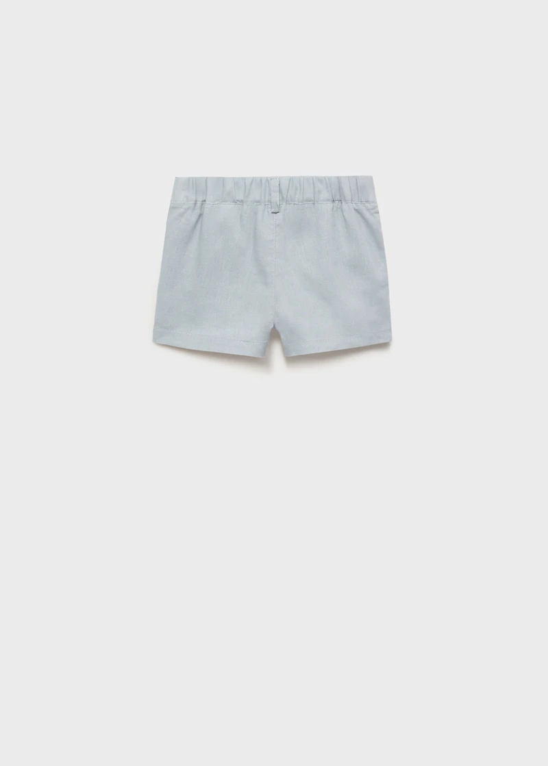 Linen-blend Bermuda shorts