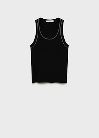 Ribbed top with contrasting trim