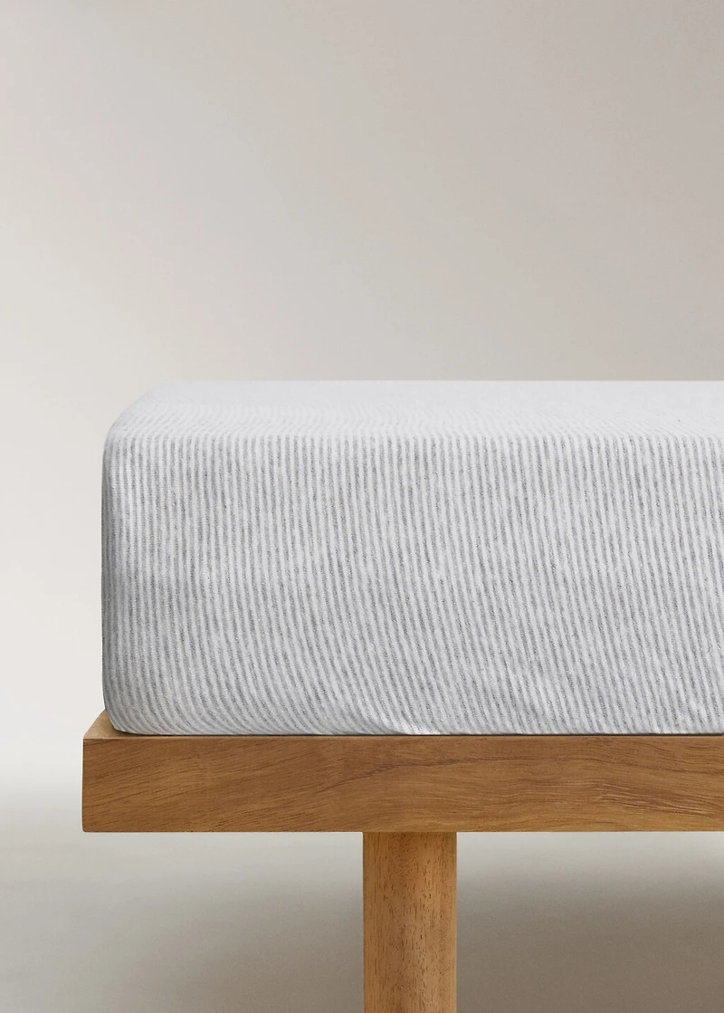 Cotton striped children’s fitted sheet for 90cm bed