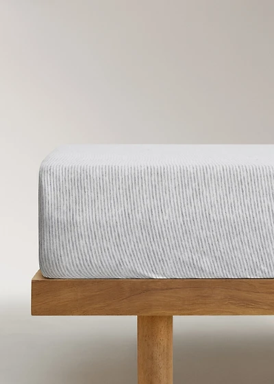 Cotton striped children’s fitted sheet for 90cm bed