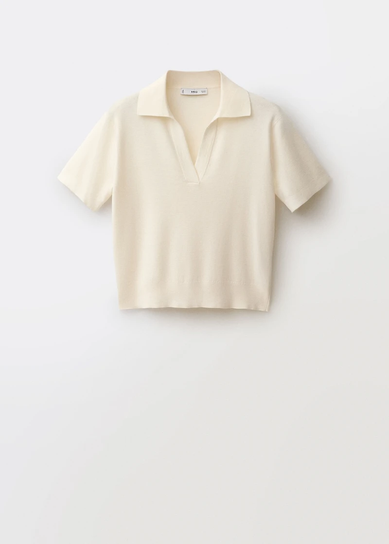 Wool-blend polo-neck sweater