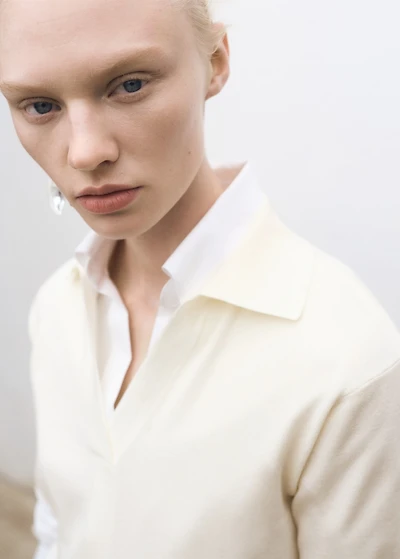 Wool-blend polo-neck sweater