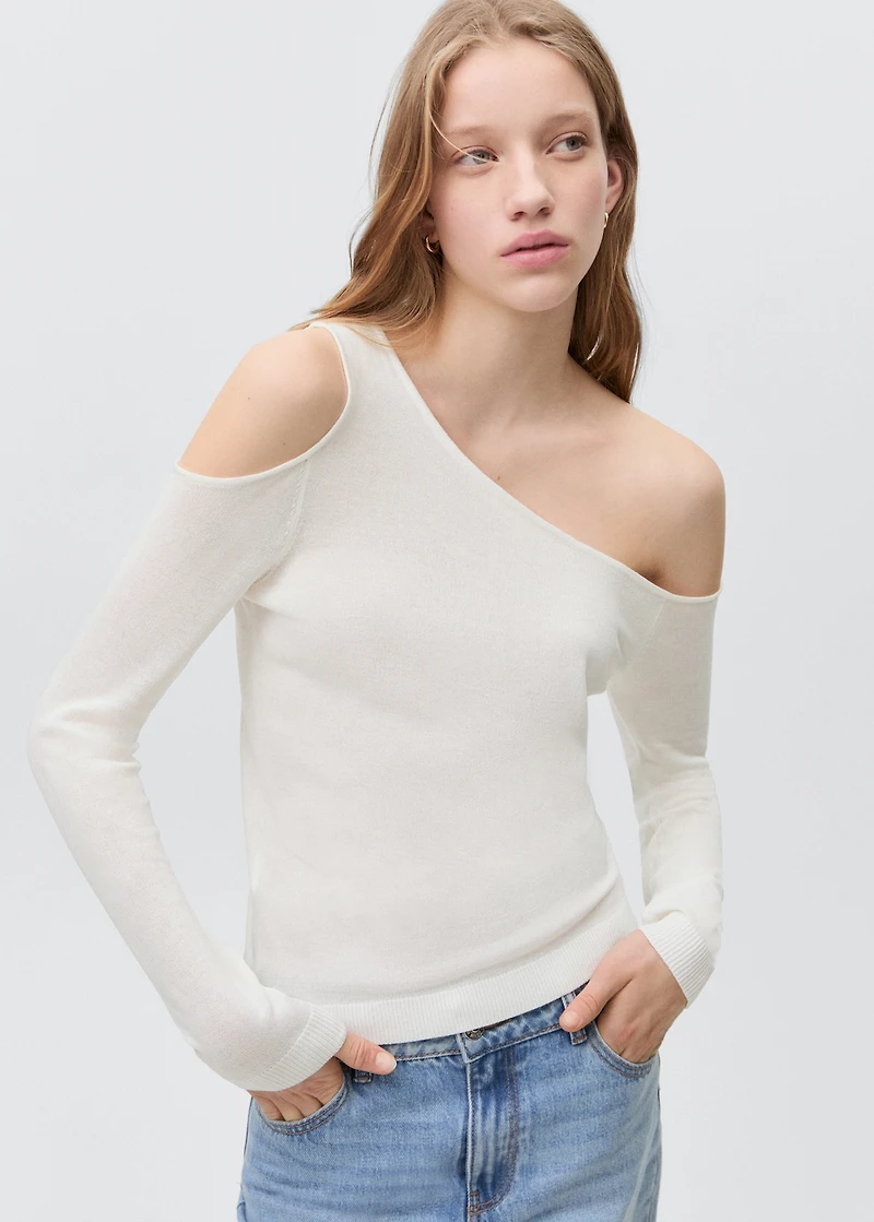 Asymmetric knit sweater