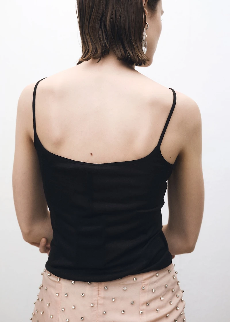 Silk top with thin straps