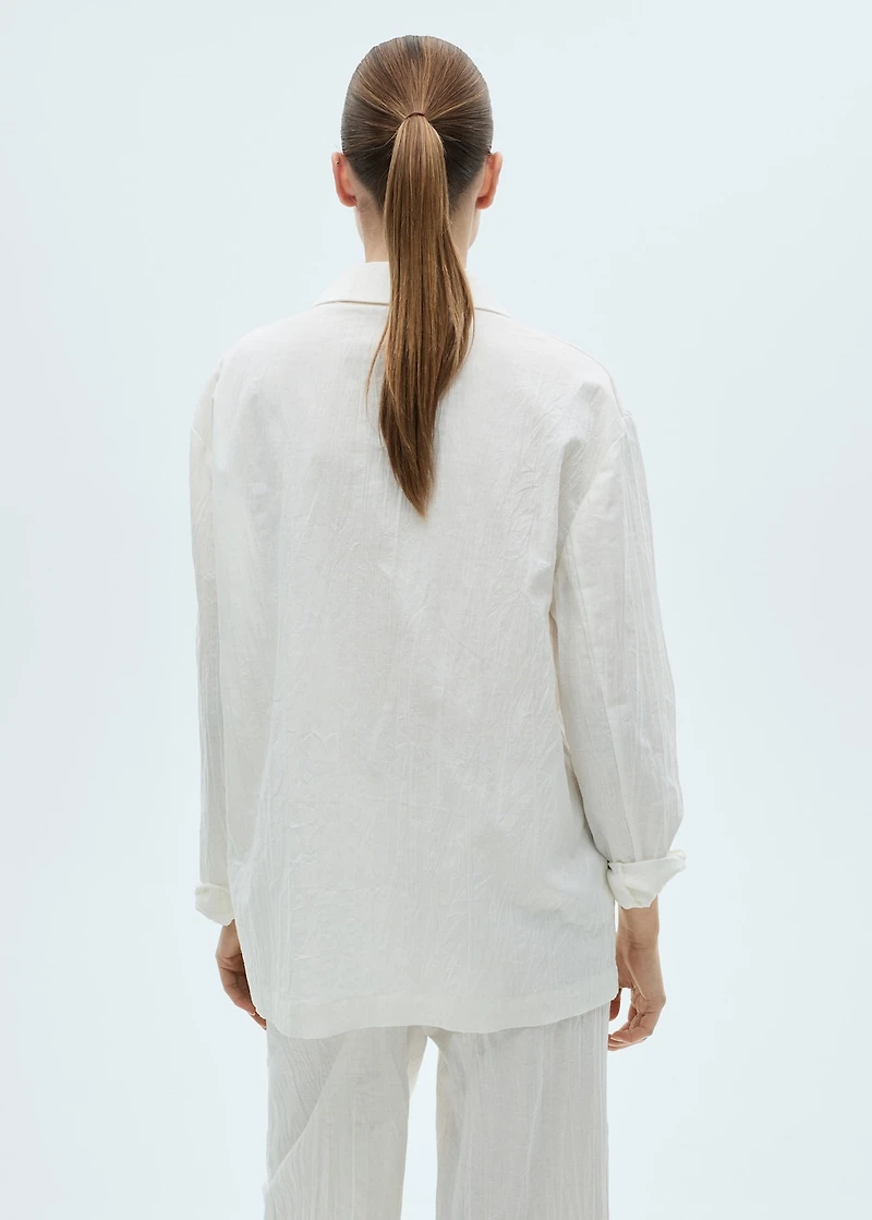 Wrinkled-effect suit blazer