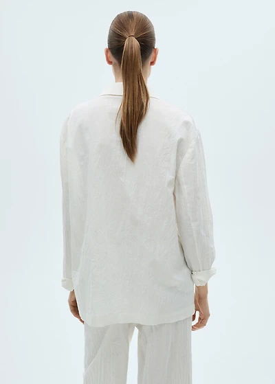 Wrinkled-effect suit blazer