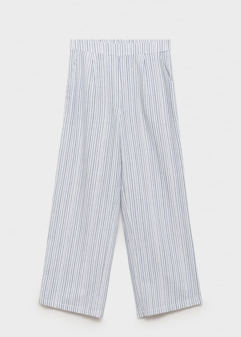 Striped cotton trousers
