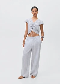 Striped cotton trousers