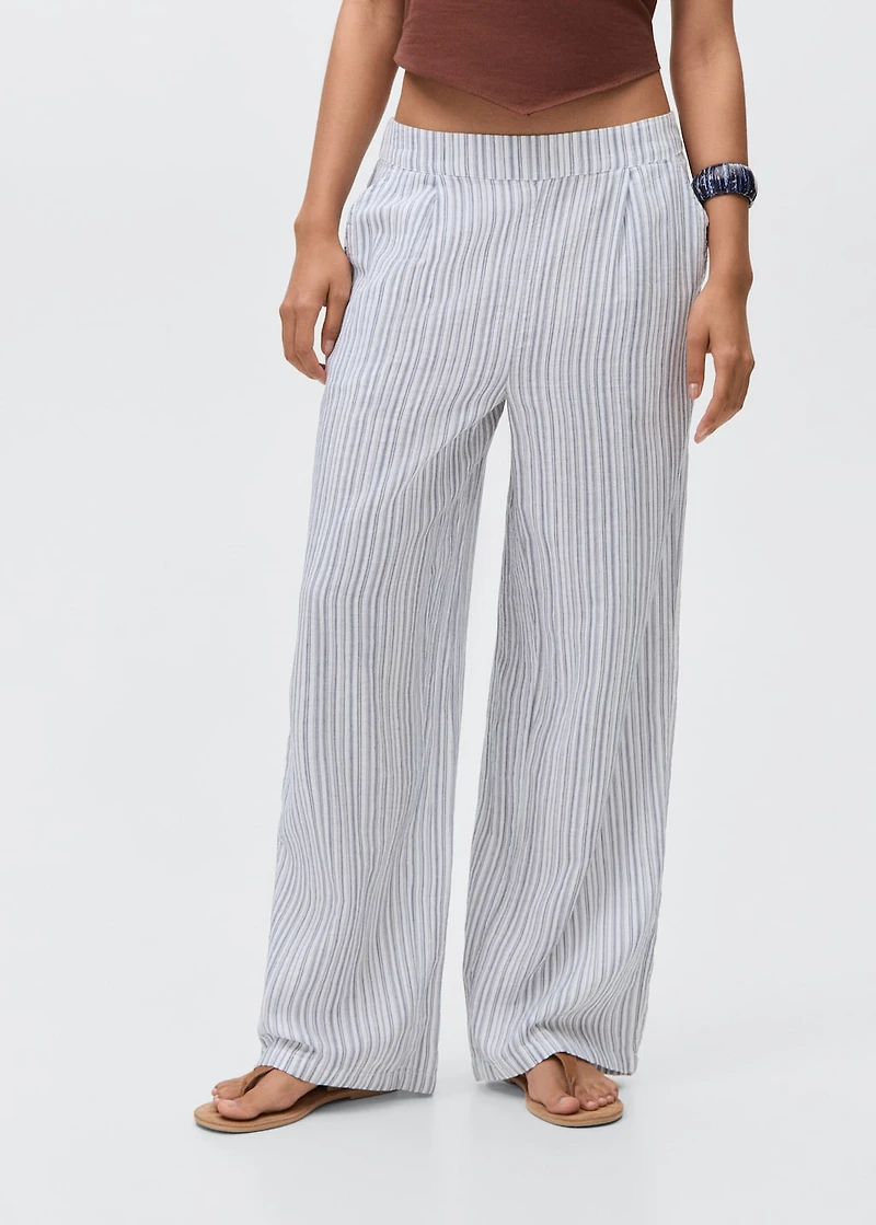 Striped cotton trousers