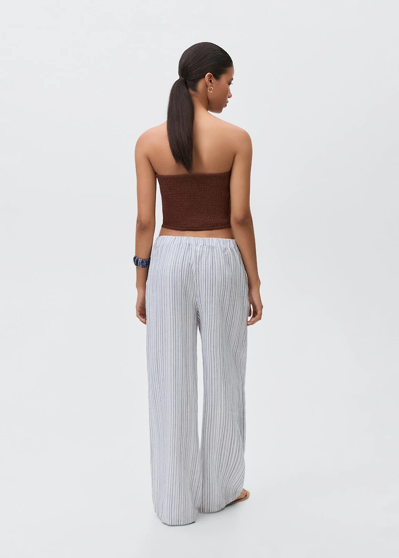 Striped cotton trousers