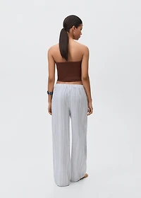 Striped cotton trousers