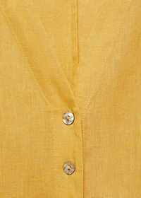 Oversize linen-blend dress