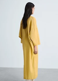 Oversize linen-blend dress