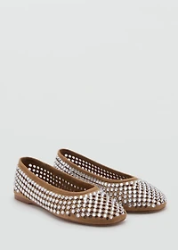 Rhinestone die-cut ballet flats