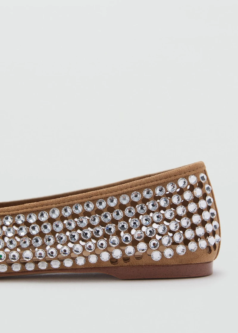 Rhinestone die-cut ballet flats