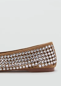Rhinestone die-cut ballet flats