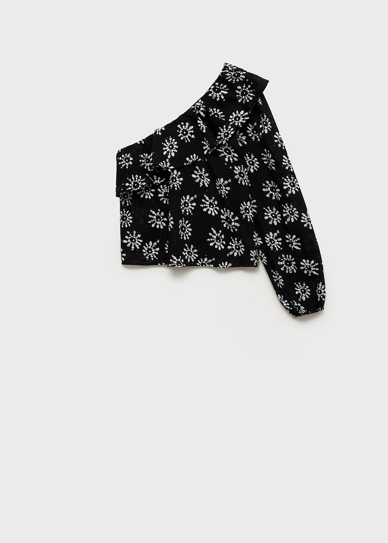 Asymmetrical printed blouse