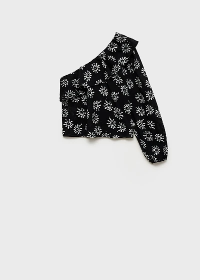 Asymmetrical printed blouse