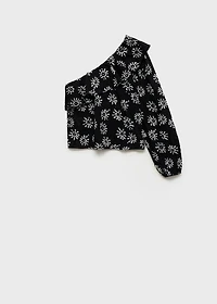 Asymmetrical printed blouse