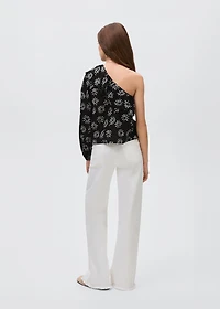 Asymmetrical printed blouse