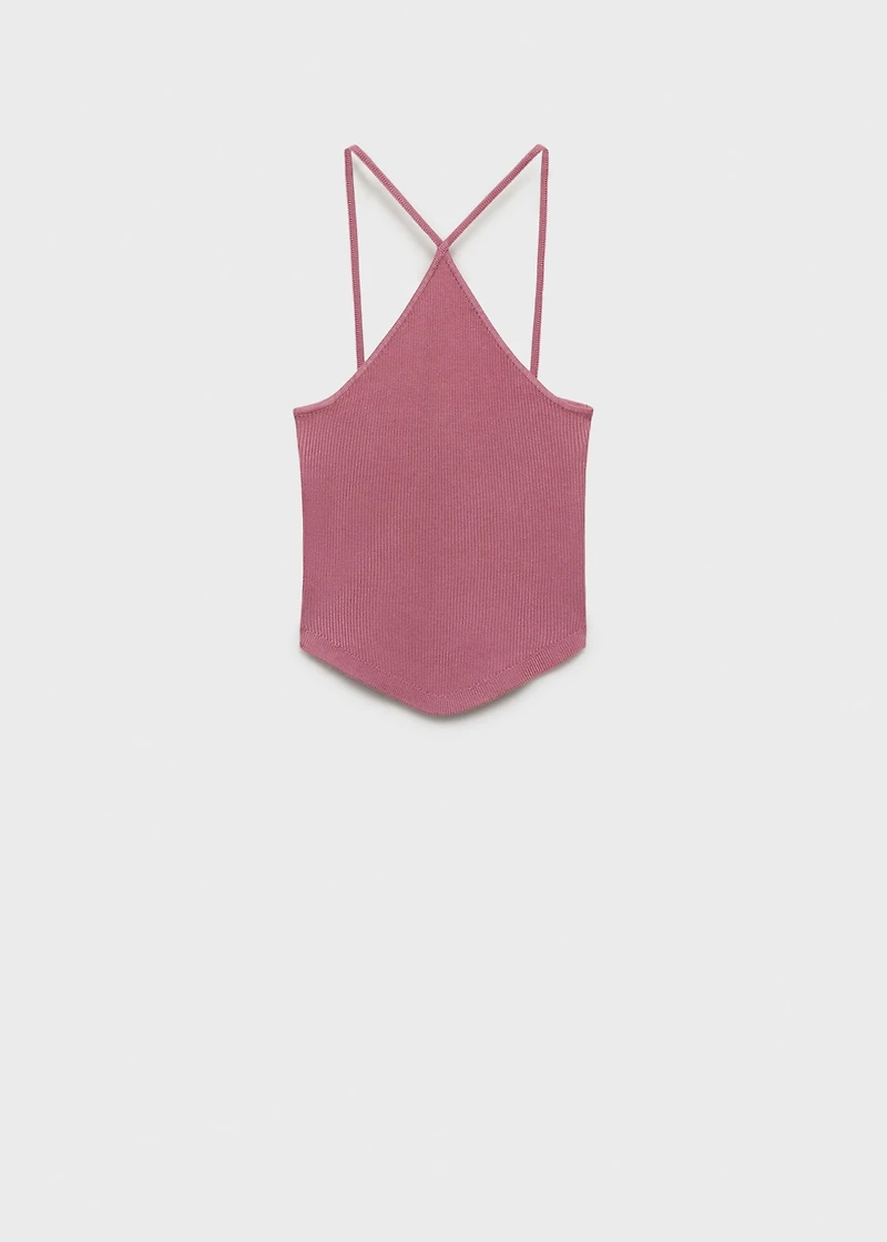 Ribbed halter-neck top