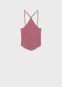 Ribbed halter-neck top
