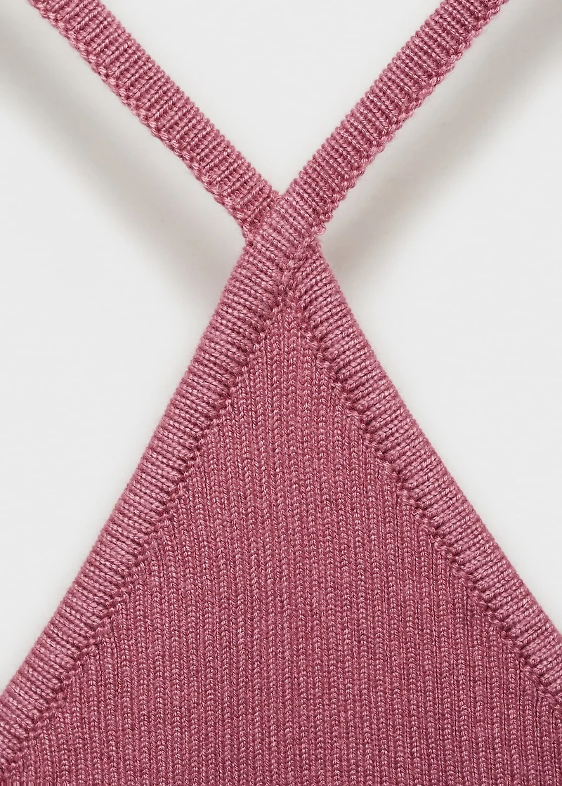 Ribbed halter-neck top