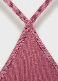 Ribbed halter-neck top