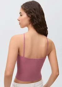 Ribbed halter-neck top