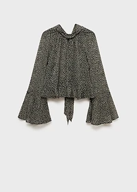 Floral-print blouse with ruffles