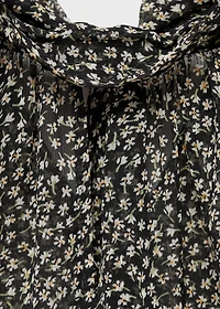 Floral-print blouse with ruffles