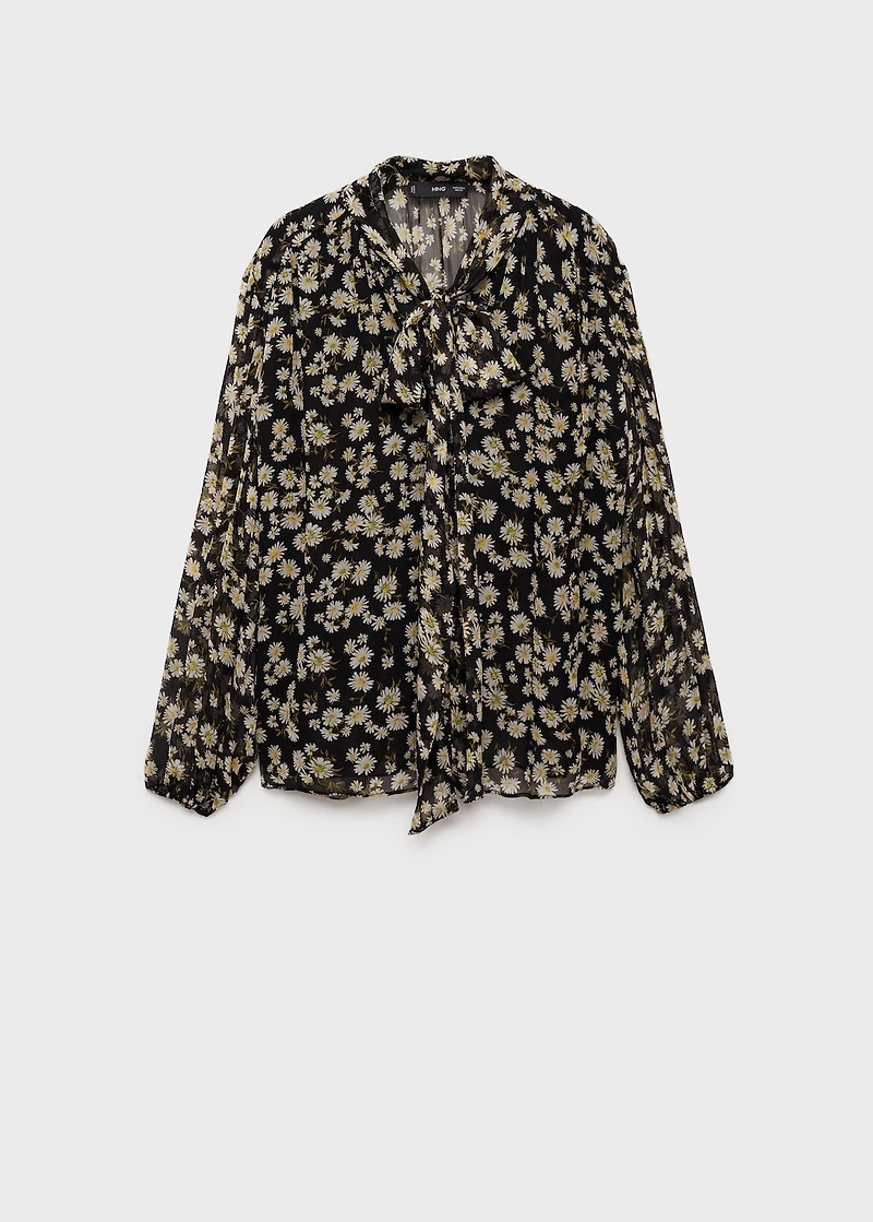 Floral tie blouse