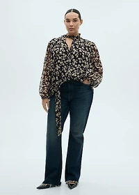 Floral tie blouse