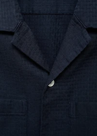 100% cotton check seersucker shirt