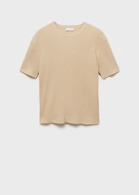 Braided cotton knitted T-shirt