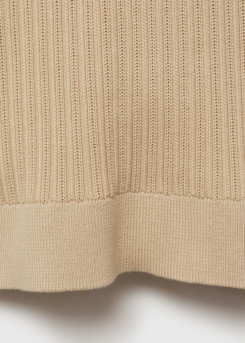 Braided cotton knitted T-shirt