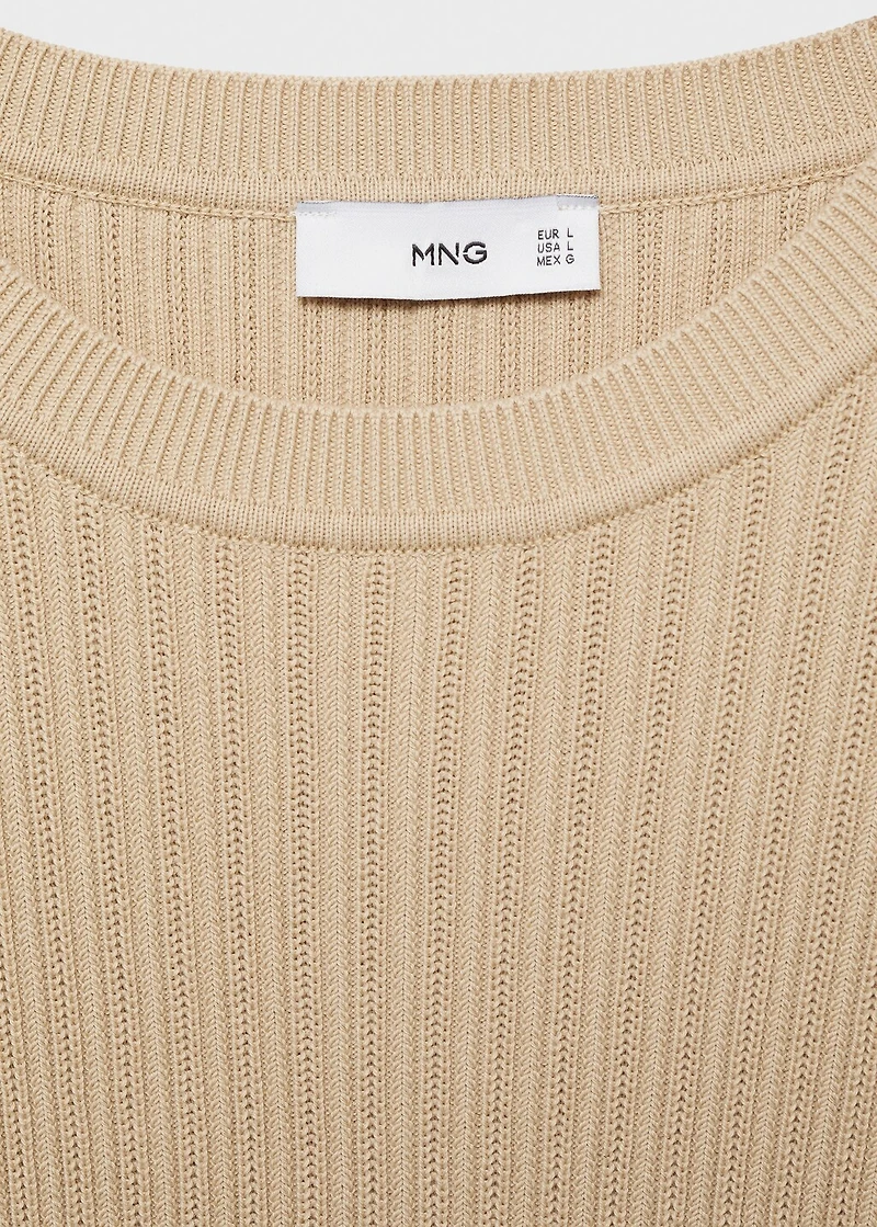 Braided cotton knitted T-shirt