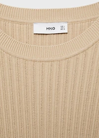 Braided cotton knitted T-shirt