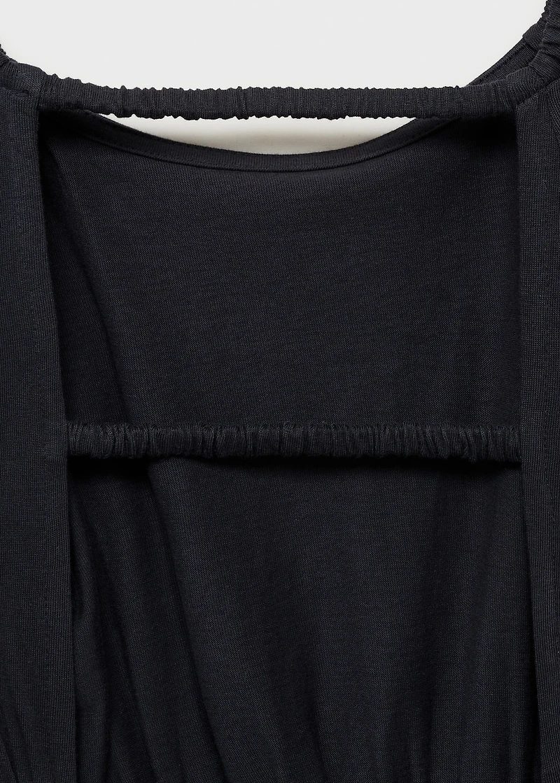 Long jumpsuit with back opening