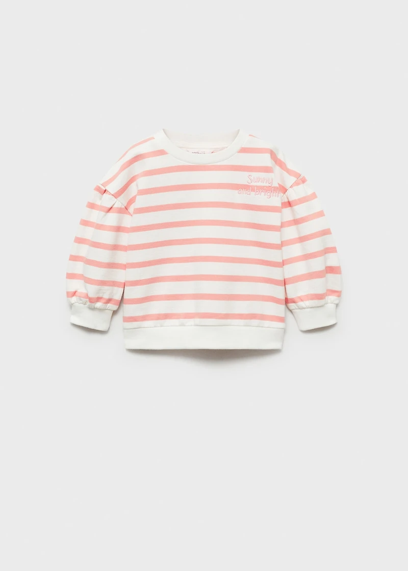 Striped sweatshirt with embroidered detail